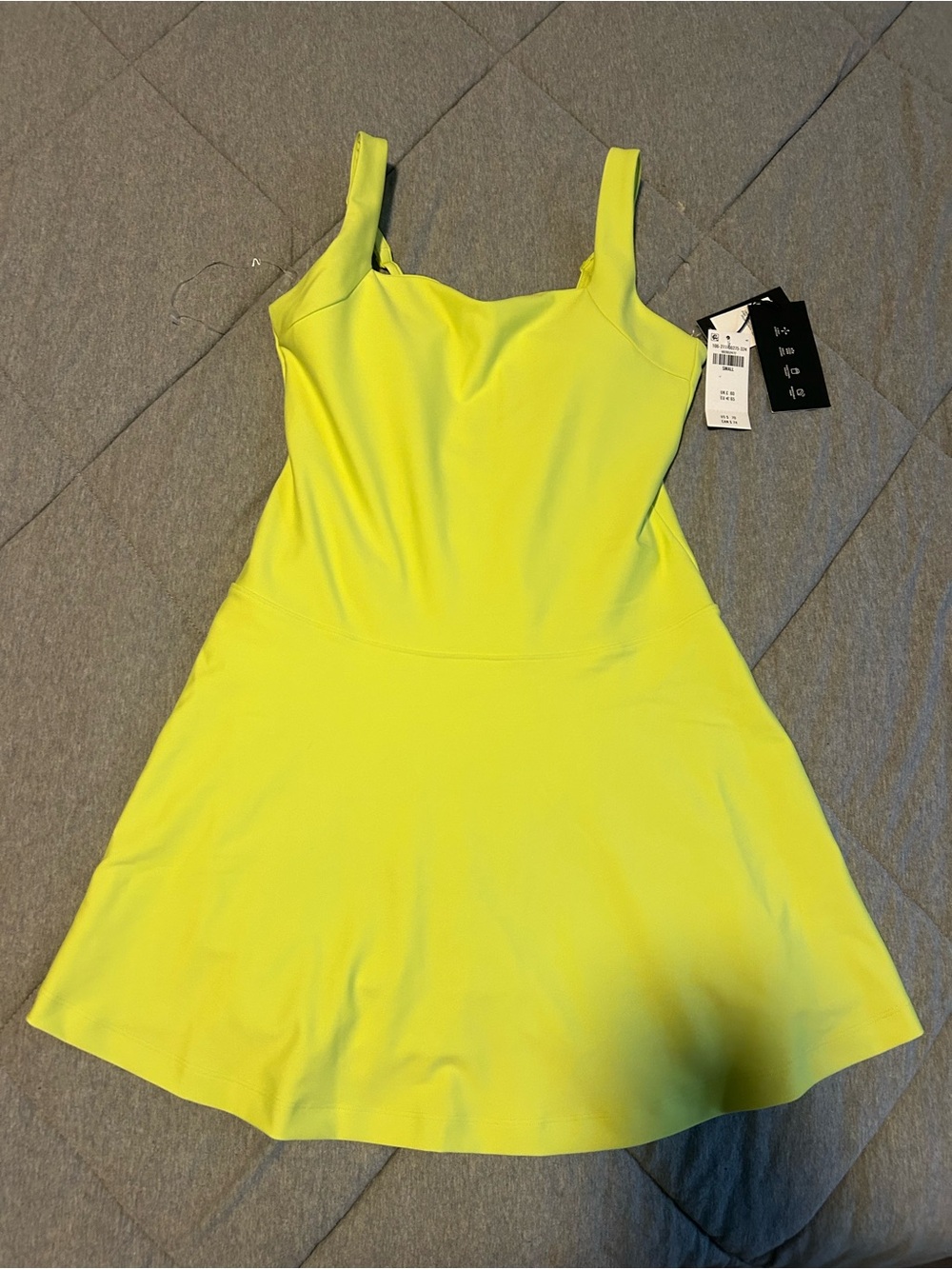 Abercrombie and Fitch YPB neon Lemon Yellow sports dress - shorts underneath S